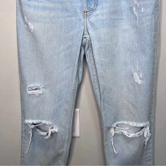 Boyish The Tommy Distressed High Rise Straight Leg Raw Hem Jeans Size 28 - Picture 9 of 16